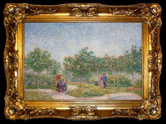 framed  Vincent Van Gogh Verliefde paartjes in het park Voyer d
